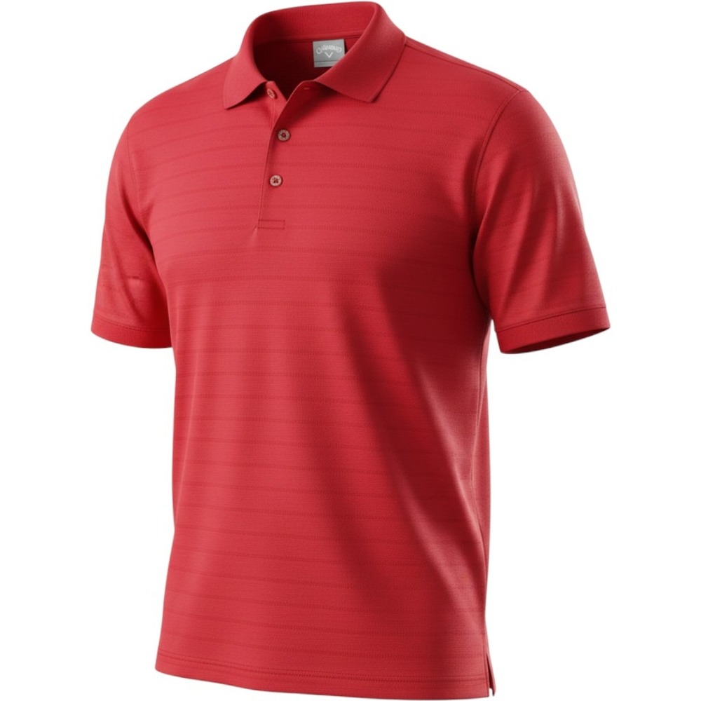 Callaway Golf Polo Mens Large Red Opti-Dri Textured Stripe